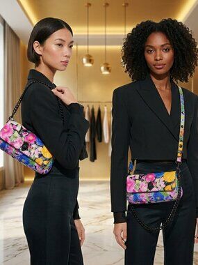 Kurt Geiger Floral Multicolor Shoulder Bag in Pink, Yellow, Blue and Green